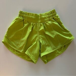 Lululemon Hotty Hot Lined running shorts Neon Green